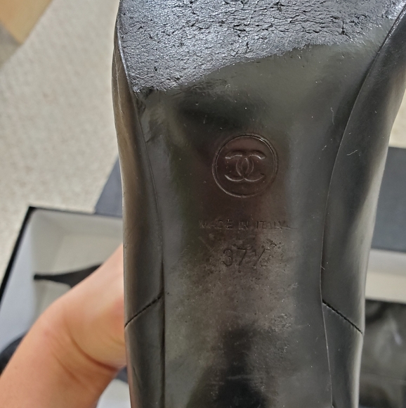 Chanel Metal Toe Knee High Boots - Picture 4 of 6